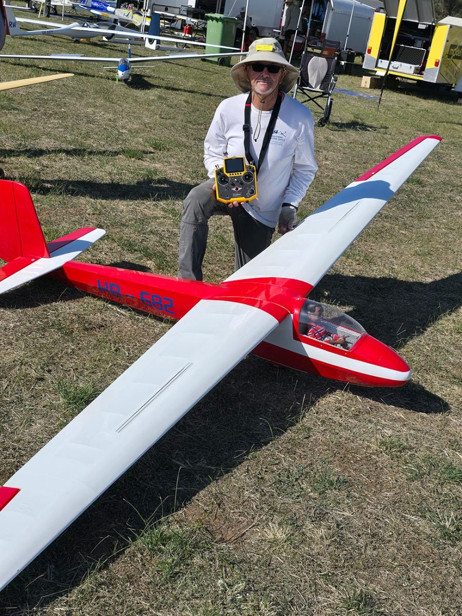 Mike O'Reilly with Phoenix Models 4.5 metre Ka8B glider