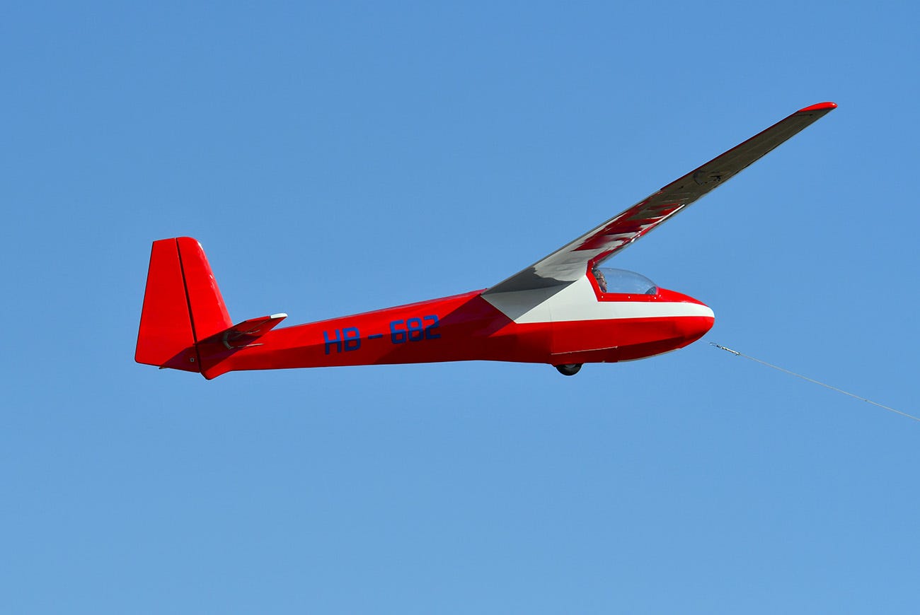 Phoenix Models 4.5 metre Ka8B glider on tow