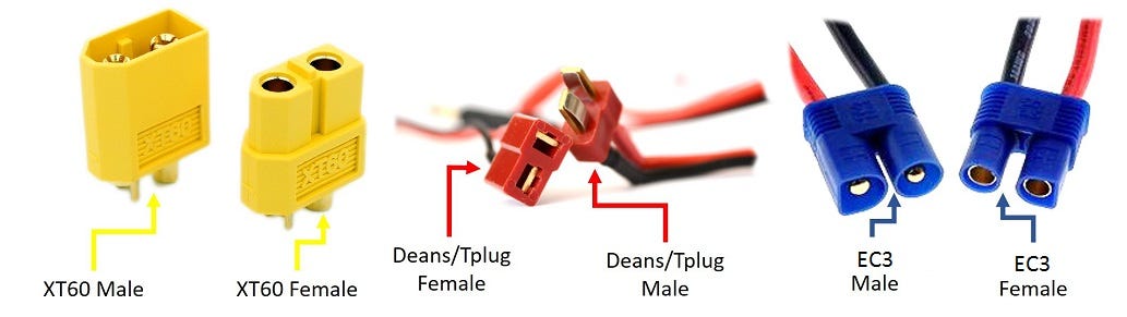 RC battery connectors